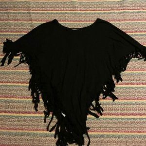Earthbound black fringe top